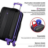 Olympia Apache Ii 21" Carry-on Spinner, BLACK+PURPLE, One Size