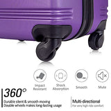 Expandable 3 Piece Luggage Sets Hardside Durable Suitcase with Spinner Wheels TSA Lock, 3 Pcs Carry On Case Travel Home Outdoor School Lightweight Trolley Case ( 20" 24" 28" Purple)