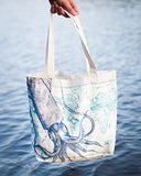 Cognitive Surplus Cephalopod Marine Illustration Tote Bag 10 Oz Recycled Cotton