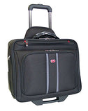 Mancini BIZTECH CompuRoller-Double Compartment Wheeled Laptop Briefcase in Black