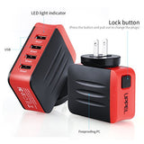 Travel Adapter Uppel Us Au Uk Eu Plug Charger Adapter 24W 4.8A 4 Ports Ac Usb Wall Travel Charger