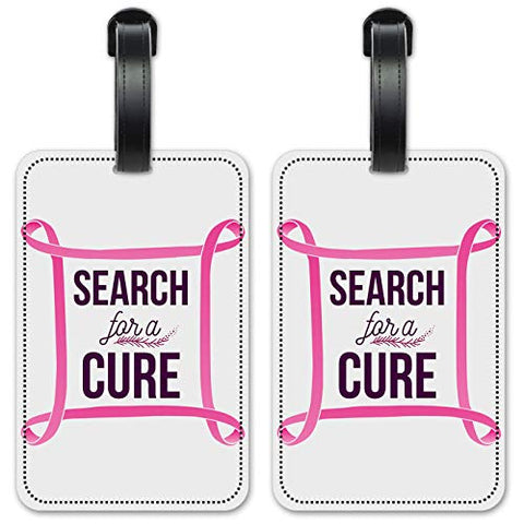 Breast Cancer"Fight for a Cure" - Luggage ID Tags/Suitcase Identification Cards - Set of 2