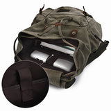 Vintage Canvas Backpack Outdoor Hiking Travel Rucksack 19L Army Green #220