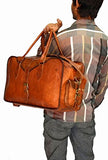Men'S Genuine Leather Vintage Duffle Gym Large Travel Weekend Luggage Bag …