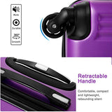 TBWYF Luggage Set 3 Piece Set Suitcase set Spinner Hard shell Lightweight (purple)