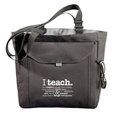 Teacher Peach "I Teach" Teacher Tote Bag - Motivational Work Bag With Pockets, Organizers, Zippers,