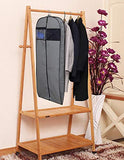 MISSLO 43" Gusseted Travel Garment Bag with Accessories Zipper Pocket, Hanging Garment Cover for Suits Jackets Coats, Grey