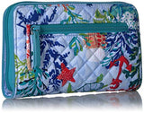 Vera Bradley Iconic RFID Turnlock Wallet, Signature Cotton, Shore Thing