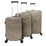 Chariot Travelware Chariot Crystal 3-Piece Expandable Lightweight Spinner Luggage Set Gold