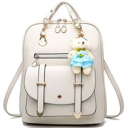Mini Backpack Multi-Way Womens Backpack Purse Cute School Backpack For Teen Girls,White