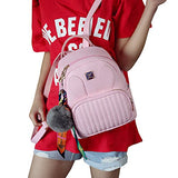 ABage Women's Leather Backpack Purse College School Travel Casual Daypack Handbag, Pink