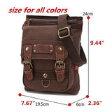 Augur Vintage Shoulder Bag Multi-Pockets Crossbody Messenger Bags Sling Shoulder Bag (Coffee)