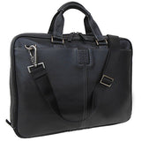 Boconi Tyler Tumbled Leather Zipster in Black w/ Khaki