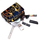 LORVIES Makeup Bag Toiletry Bag for Women Celestial Moon And Sun Skincare Cosmetic Handy Pouch Zipper Handbag