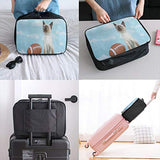 Travel Bags Hipster Cat Kitten Green Grass Football Portable Foldable Fantastic Trolley Handle Luggage Bag