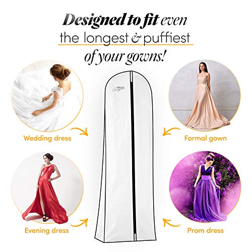 formal dress garment bag Extra Long Full Length Wedding 64(163cm) Wedding Dress Garment Bag with