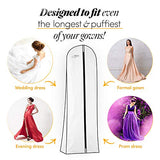 Premium Wedding Dress & Long Gown Garment Bag for Travel & Storage | 72 Inch, 10" Gusset, Breathable