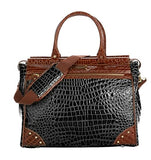 Samantha Brown 12 Piece Classic Croco Luggage 21" Upright, Dowel Bags,Plus Extras~Black