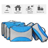 G4Free Packing Cubes 6pcs Set Travel Luggage Organizers Accessories Small, Medium, Large (Blue-6pcs)