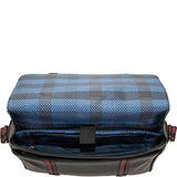 Ben Sherman Faux Leather Single Gusset Flapover 15” Computer Laptop Messenger Bag, Black, One Size