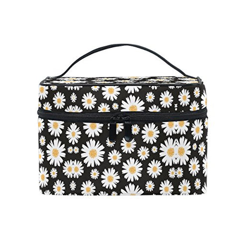 Makeup Bag Vintage Fresh Daisy Travel Cosmetic Bags Organizer Train Case Toiletry Make Up Pouch