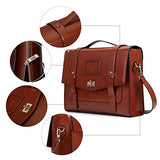 Ecosusi Ladies Faux Leather Briefcase Shoulder Laptop Messenger Bags Satchel Bag Cambridge Backpack
