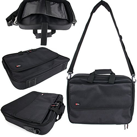 DURAGADGET Black Laptop Briefcase Style Bag with Multiple Compartments for The MSI PL62 7RC |