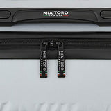 Mia Toro Italy Molded Art Stripped Cubes Hard Side 24 Inch Spinner, Silver