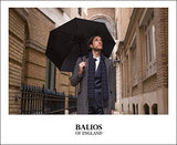 Balios Real Wood Handle Umbrella Windproof Fiberglass Steel Auto Open & Close Travel Folding With