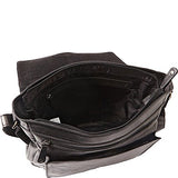 Mancini Leather Goods Cross Body Bag with RFID Secure Pocket (Black)