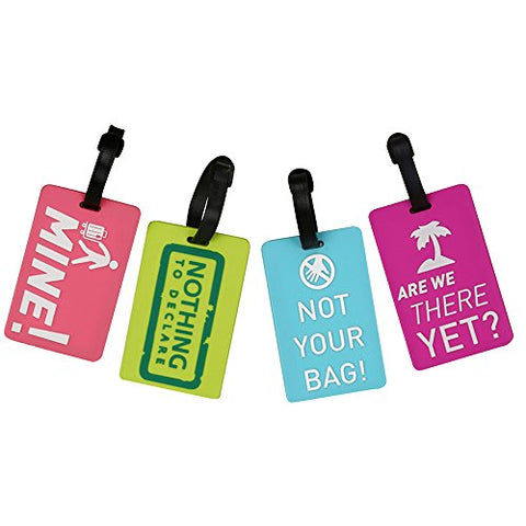 Coolrunner 4Pcs Candy Color Luggage Label Travel Accessories Suitcase Luggage Tags Id Address