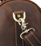 Polare Men'S 20'' Retro Real Leather Weekender Duffel Overnight Bag Carry On Luggage