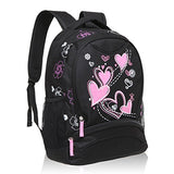 Hynes Eagle Sweetheart Pattern Kids Backpack Black