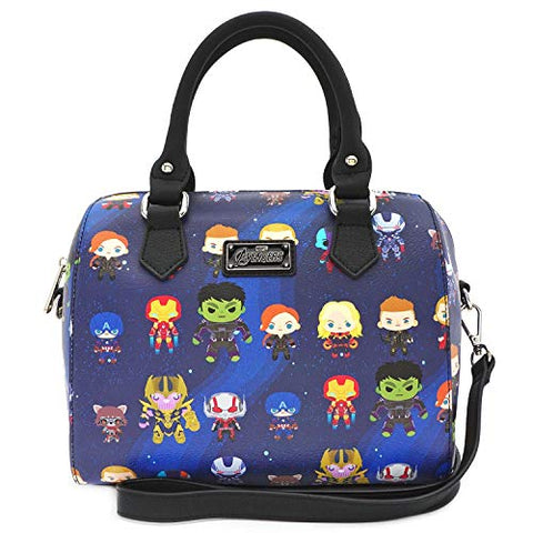 Loungefly Marvel The Avengers Chibi All Over Print Duffle Bag Purse - MVTB0077