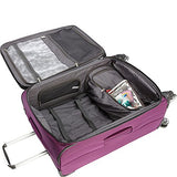 Delsey Luggage Helium Cruise 3 Piece Exp 4 Wheel Spin Lug, Purple