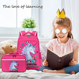 Girls Backpack for Kids School Bookbags Unicorn Preschool Backpack with Lunch Box for Kindergarten Students