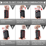 TSA Approved Luggage Lock - 4 Digit Combination padlocks with a Hardened Steel Shackle - Travel Locks for Suitcases & Baggage (BLACK 6 PACK)