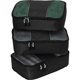 eBags Small Packing Cubes for Travel - Organizers - 3pc Set - (Black)