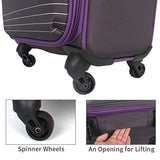 NEWCOM Carry On 20 Inch Luggage Softside with Packing Organizers Polyester Trolley Case Softshell Hand Baggage Cabin with Spinner Wheels Build-in TSA Lock for Fluent Travelers