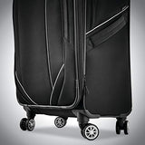 American Tourister Zoom Turbo Softside Expandable Spinner Wheel Luggage, Black, Checked-Medium 25-Inch