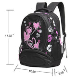 Hynes Eagle Sweetheart Pattern Kids Backpack Black