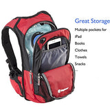 MIRACOL Hydration Backpack with 2L Water Bladder, Thermal Insulation Pack Keeps Liquid Cool up to 4 Hours, Perfect Outdoor Gear for Skiing, Running, Hiking, Cycling (Red)