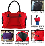 CoolBag Gen 2 Locking Anti-Theft Travel Tote With Insulated Cooler Compartment (Riviera Red)