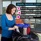 Travel Organizer Set for Luggage & Suitcase - Packing Cubes, Toiletry, Shoe Bags (Blue)