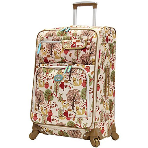 Lily Bloom Midsize 24" Expandable Design Pattern Luggage With Spinner Wheels For Woman (24in, Forest)