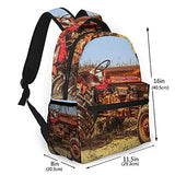 Multi leisure backpack,Red Old Tractor Design, travel sports School bag for adult youth College Students