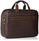 Heritage Travelware Colombian Leather Dual Compartment Top Zip 15.6" Laptop Portfolio, Brown