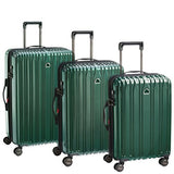 Delsey Chromium Lite 3 Piece Hardside Spinner Luggage Set (Green)
