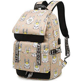 Hey Yoo HY790 Cute Rabbit School Backpack Travel Casual Hiking Daypack Laptop Book Bag School Bag Backpack for Teen Girls Women (Orange)
