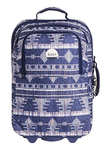 Roxy Womens Wheelie Rolling Suitcase Luggage Akiya Combo Blue Print